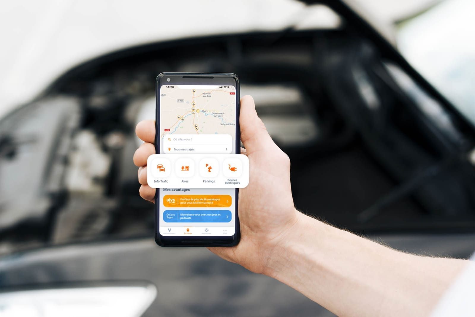 Application mobile Ulys affichée sur un smartphone